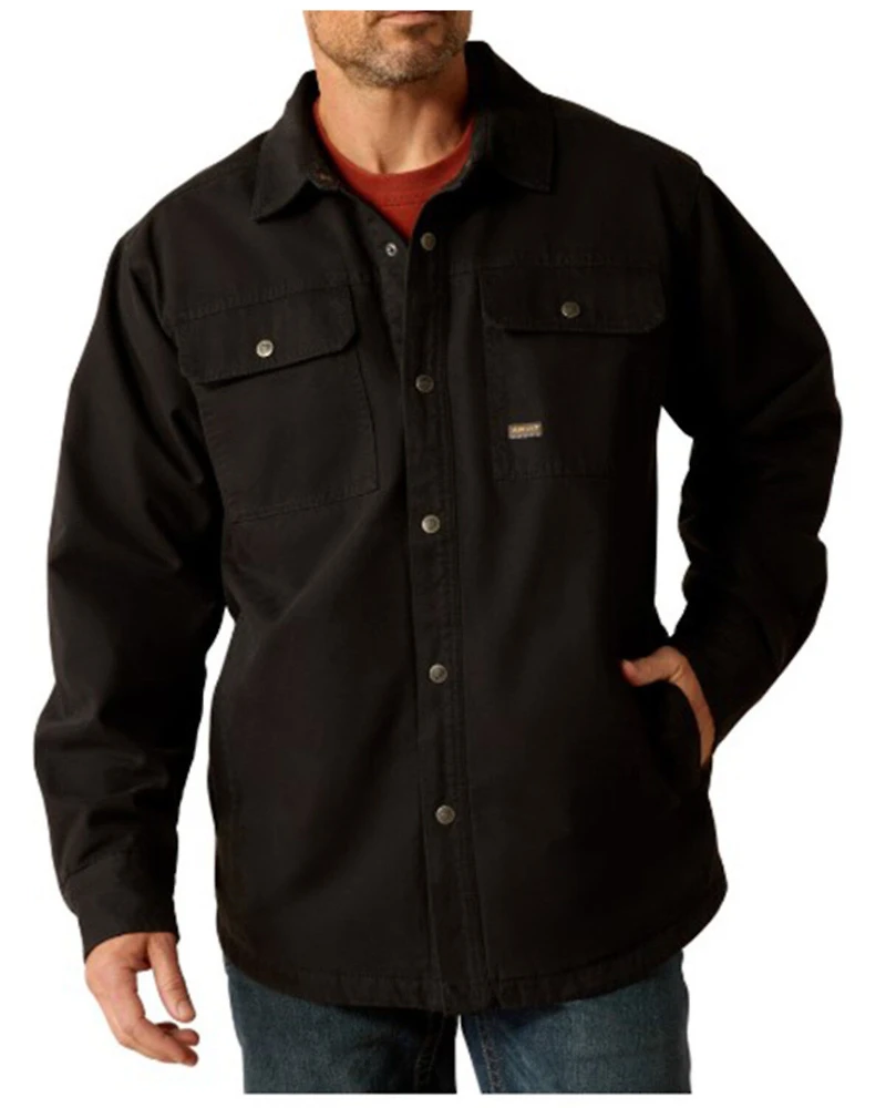 Ariat Men's Rebar Canvas Long Sleeve Snap Shirt Jacket
