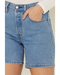 Levi's Women's 501® Original Medium Wash High Rise Mid Thigh Stretch Denim Shorts