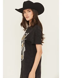 Rock & Roll Denim Women's Wild West Short Sleeve Graphic Mini T-Shirt Dress