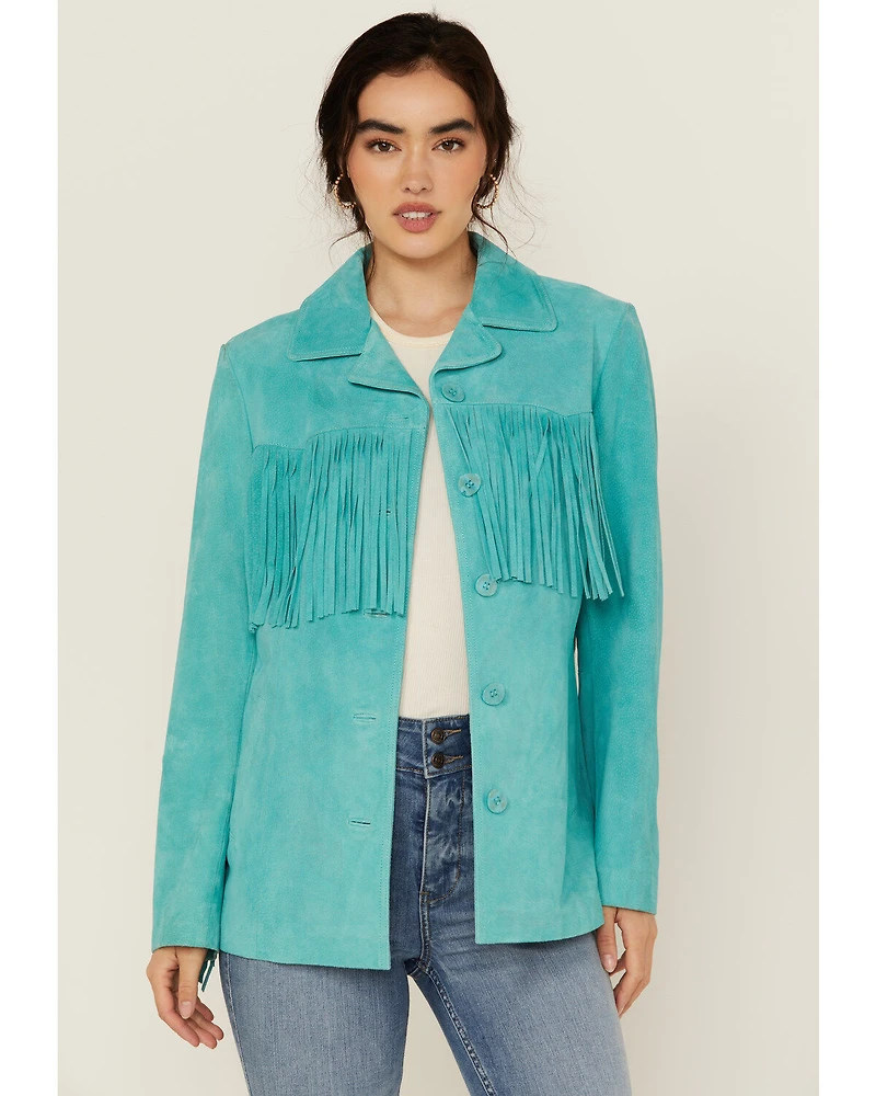 Scully Women's Solid Fringe Blazer