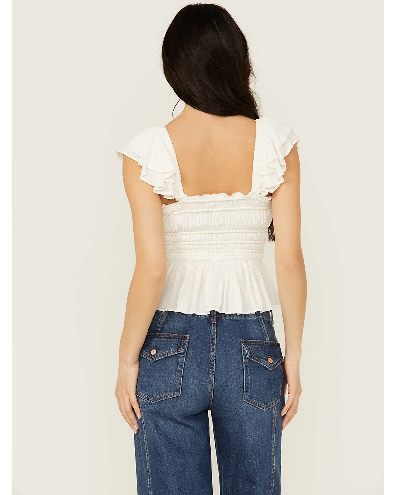Shyanne Women's Flutter Sleeve Smocked Tank