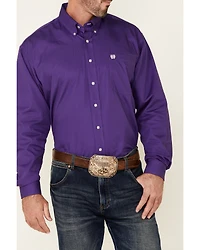 Cinch Men's Solid Purple Button Down Western Shirt - Big & Tall