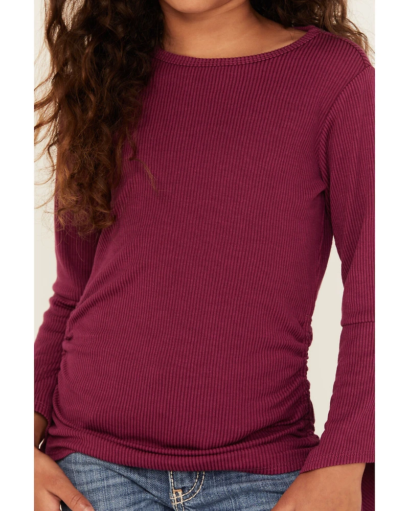 Shyanne Girls' Bell Sleeve Ruched Side Top