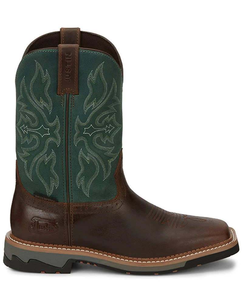 Justin Men's Tan Bolt Western Work Boots - Soft Toe