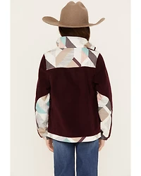 Hooey Girls' Geo Print Color Block Softshell Jacket