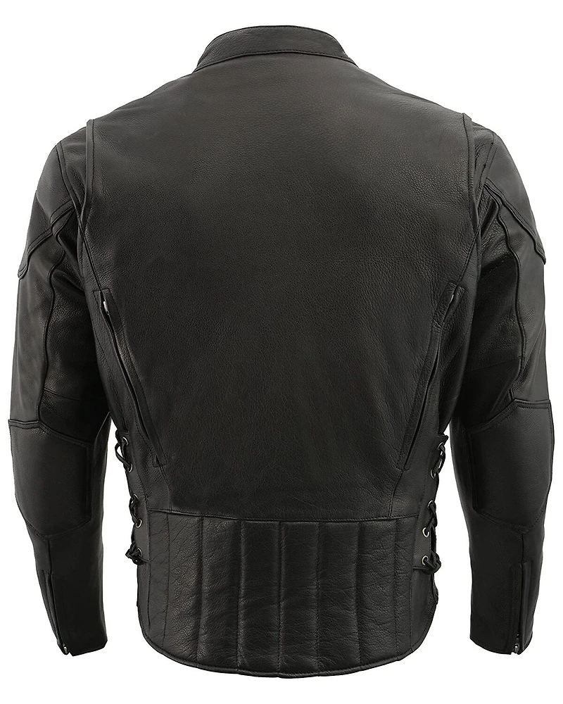 Milwaukee Leather Men's 3X Side Lace Vented Scooter Jacket - Big
