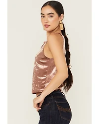 Beyond The Radar Women's Velvet High Neck Tank Top