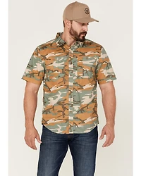 Brixton Men's Charter Camo Print Utility Button Down Western Shirt