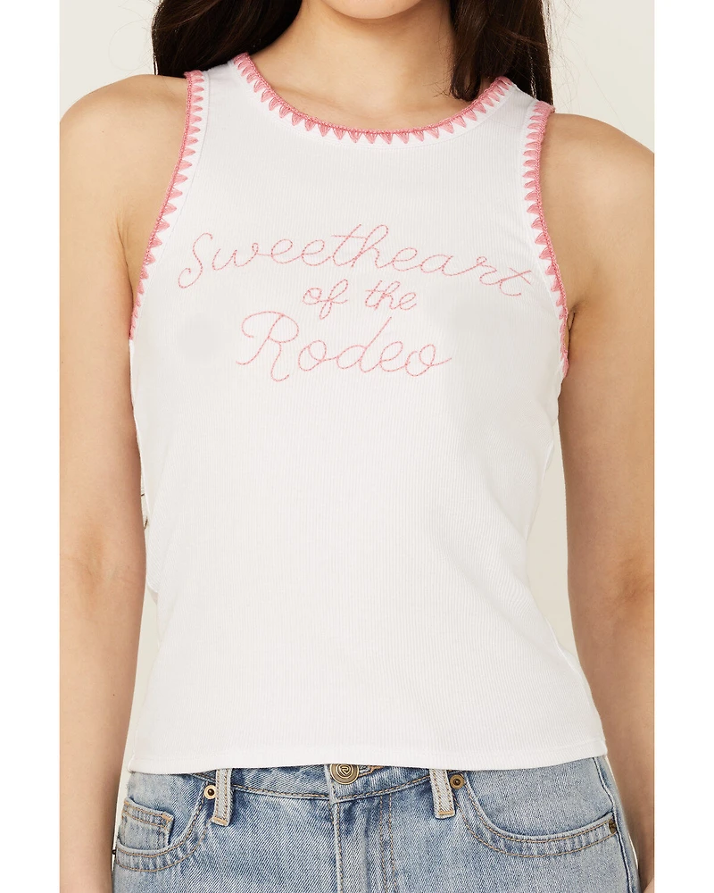 White Crow Women's Embroidered Sweetheart Rodeo Graphic Tank
