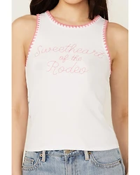 White Crow Women's Embroidered Sweetheart Rodeo Graphic Tank