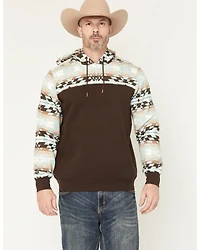 RANK 45® Men's Horizon Southwestern Print Colorblock Hooded Sweatshirt