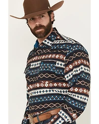 Rodeo Clothing Men's Southwestern Striped Long Sleeve Snap Western Shirt