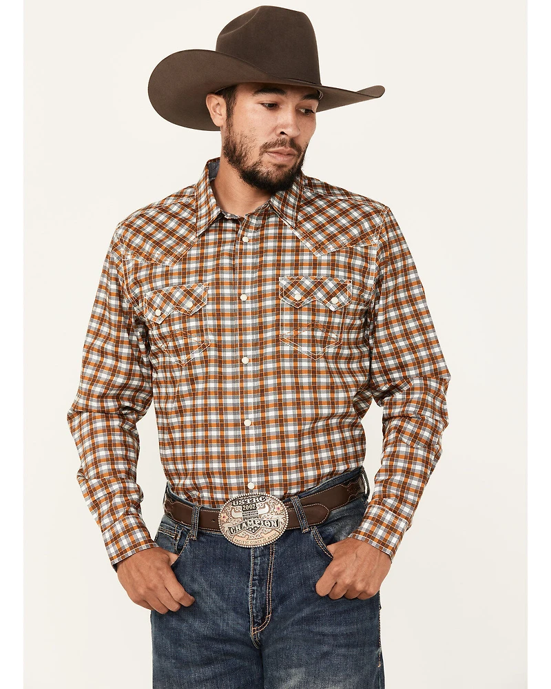 Cody James Men's Reverent Plaid Print Long Sleeve Snap Western Shirt - Tall