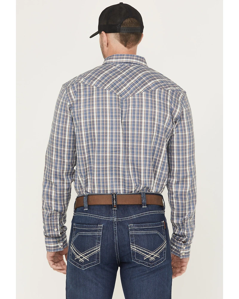 Cody James Men's FR Plaid Print Long Sleeve Snap Work Shirt
