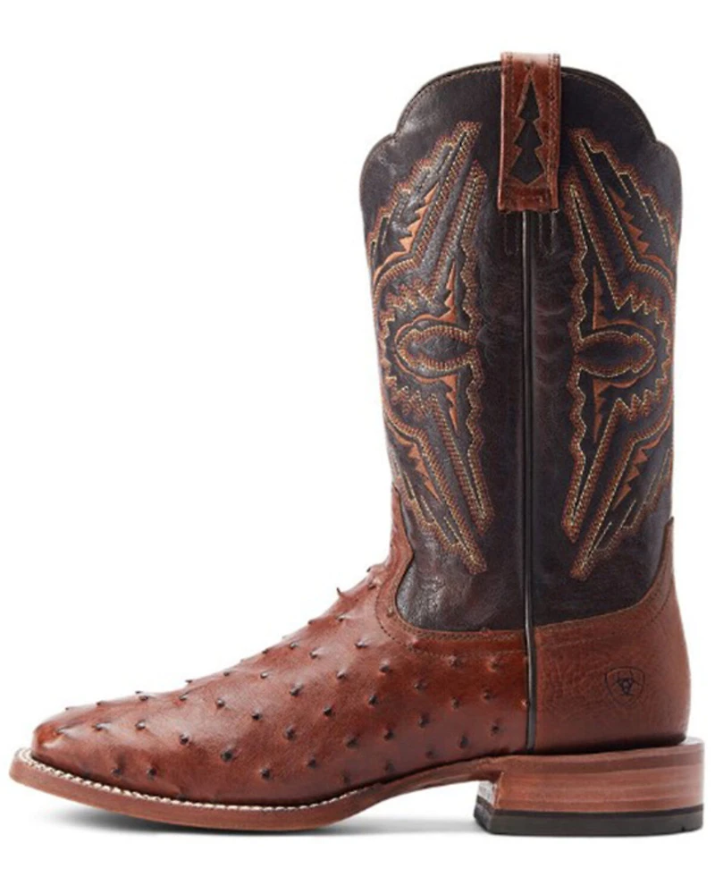 Ariat Men's Broncy Exotic Full Quill Ostrich Western Boots - Broad Square Toe