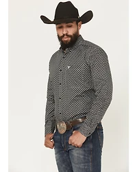 Cowboy Hardware Men's Geo Floral Print Long Sleeve Button-Down Western Shirt