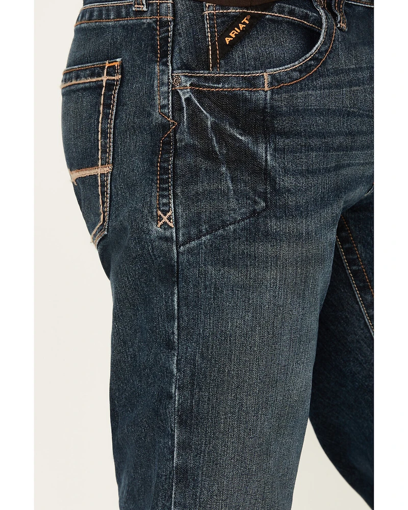 Ariat Men's Rebar M5 Durastretch Dark Wash Low Rise Straight Jeans