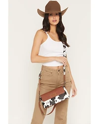 Wrangler Women's Boot Barn Exclusive Daisy Cow Print Flap Shoulder Bag