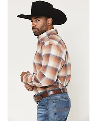 Panhandle Slim Men's Plaid Print Long Sleeve Button-Down Stretch Western Shirt