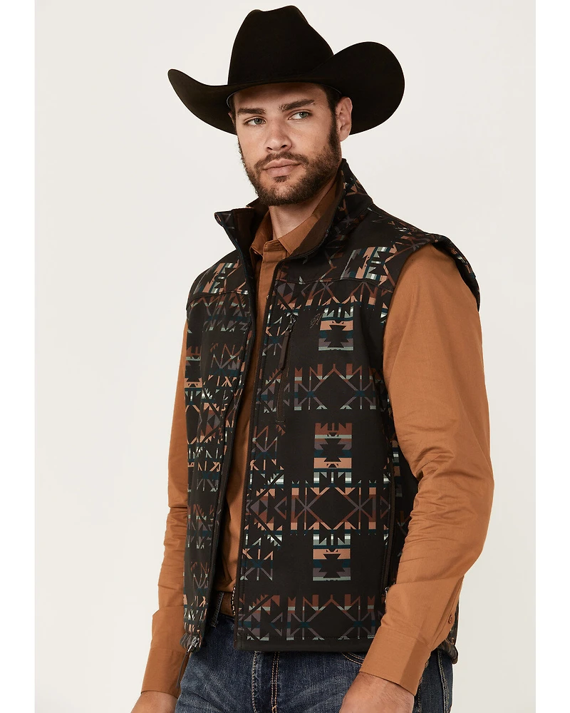 Hooey Men's Southwestern Print Softshell Vest