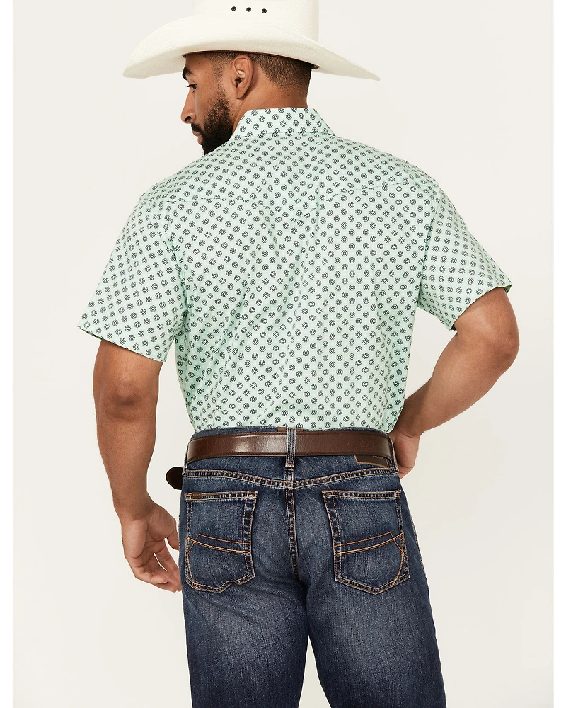 Rodeo Clothing Men's Boot Barn Exclusive Geo Print Short Sleeve Snap Western Shirt