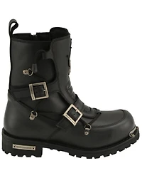 Milwaukee Leather Men's Tactical Buckle Logger Motorcycle Boots - Round Toe