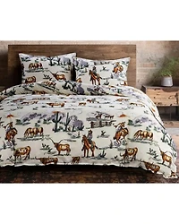 HiEnd Accents 3pc Ranch Life Reversible Duvet Cover Bedding Set - Super Queen