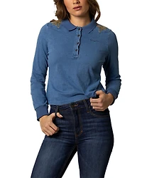 Kimes Ranch Women's Bluebell Embroidered Long Sleeve Polo
