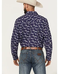 Gibson Trading Co Men's Blossom Floral Print Long Sleeve Snap Western Shirt