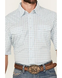 Wrangler Men's Plaid Print Short Sleeve Snap Western Shirt