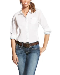 Ariat Women's Kirby White Stretch Button Down Long Sleeve Shirt