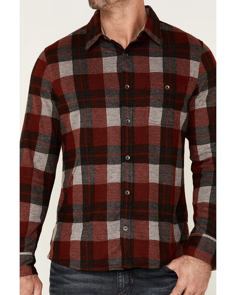 Flag & Anthem Men's Berks Plaid Textured Knit Long Sleeve Button-Down Western Shirt