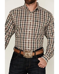 Ariat Men's Wrinkle Free Folk Plaid Print Long Sleeve Button-Down Western Shirt - Tall