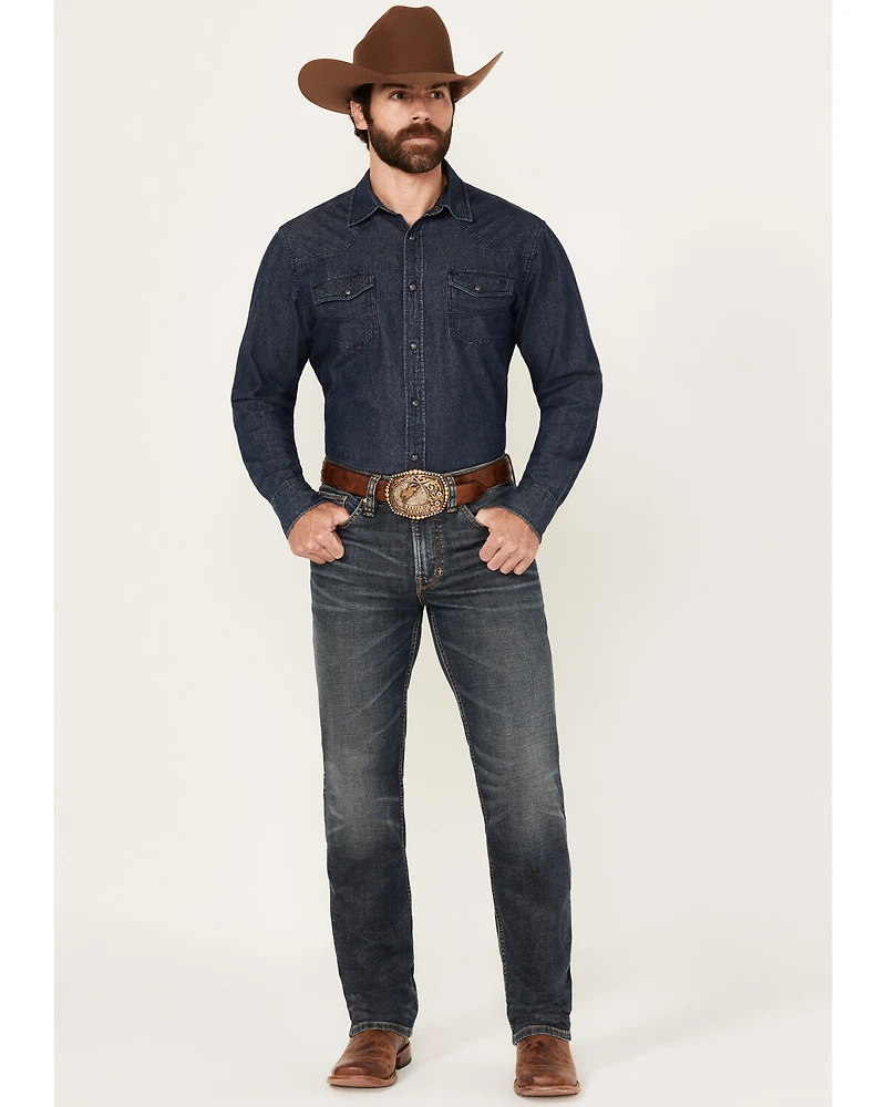 Moonshine Spirit Men's Pantera Wash Decker Slim Straight Stretch Denim Jeans