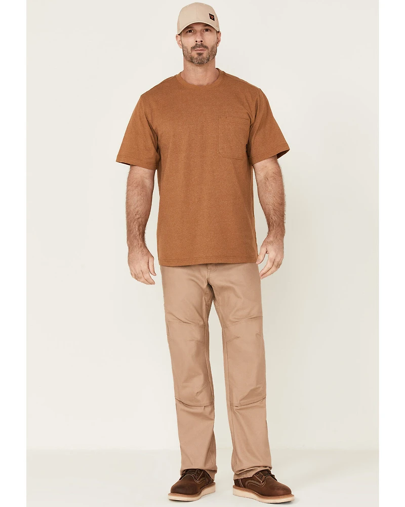 Hawx Men's Rust Copper Force Heavyweight Short Sleeve Work Pocket T-Shirt