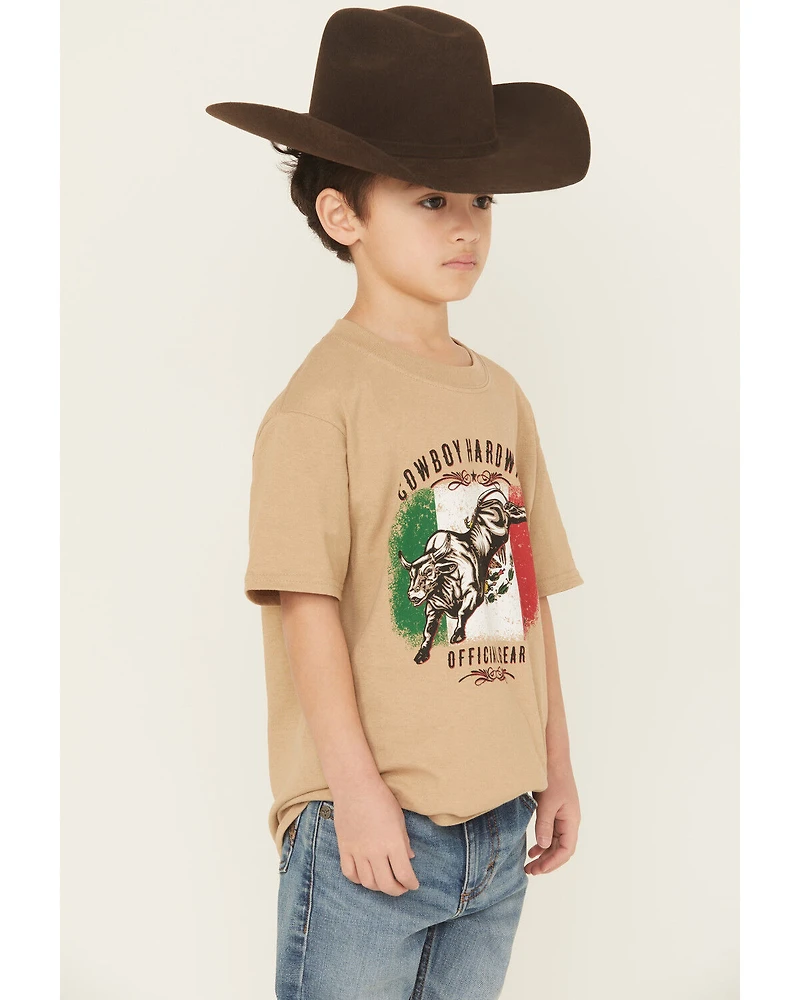 Cowboy Hardware Boys' Mexico Flag Bucking Bull Short Sleeve Graphic T-Shirt