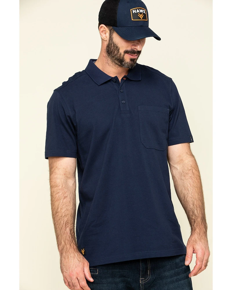 Hawx Men's Navy Miller Pique Short Sleeve Work Polo Shirt