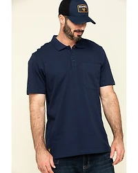 Hawx Men's Navy Miller Pique Short Sleeve Work Polo Shirt