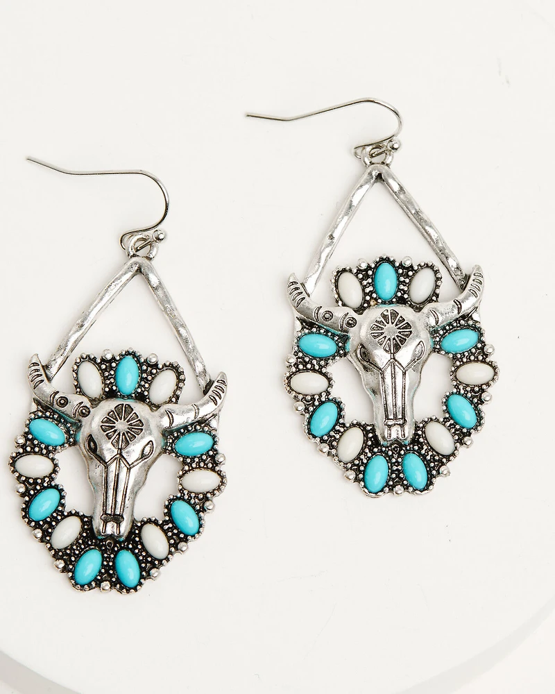 Shyanne Women's Steerhead Teardrop Earrings