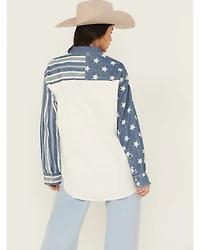 Wrangler Retro Women's Stars and Stripes Long Sleeve Snap Western Shirt