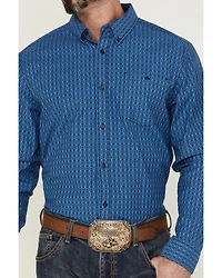 RANK 45® Men's Bulldogger Dobby Geo Button-Down Western Shirt