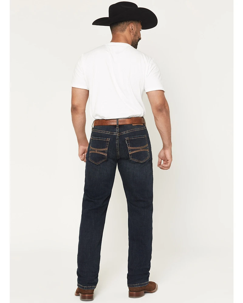 Hooey by Rock Men's Dark Wash Double Barrel Stackable Bootcut Denim Jeans
