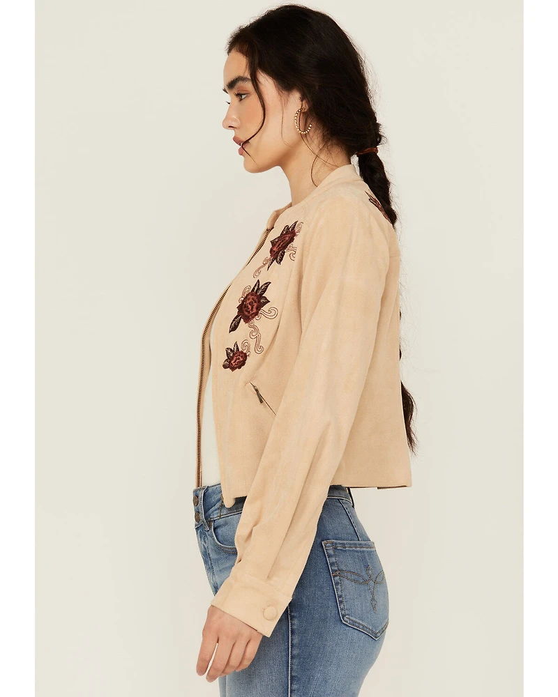 Shyanne Women's Embroidered Faux Suede Jacket