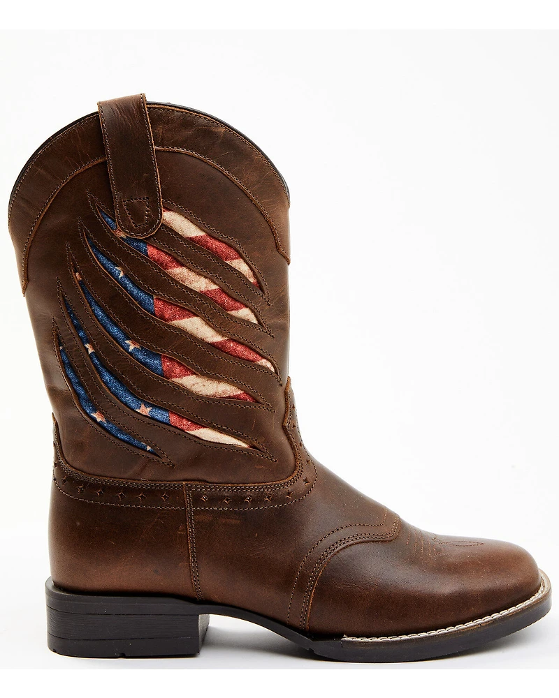 Cody James Boys' Ripped Flag Western Boots - Broad Square Toe