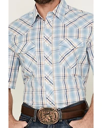 Wrangler 20X Men's Advanced Comfort Plaid Print Short Sleeve Snap Stretch Western Shirt