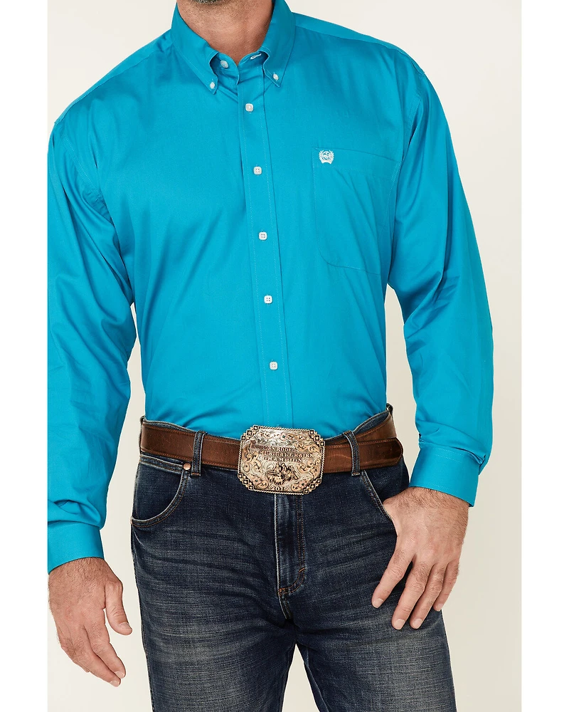 Cinch Men's Solid Long Sleeve Button-Down Western Shirt