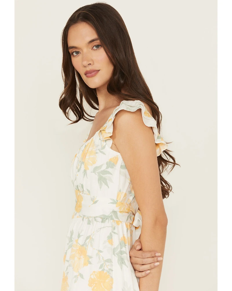Ash & Violet Women's Floral Print Sleeveless Midi Dress