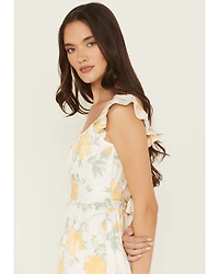 Ash & Violet Women's Floral Print Sleeveless Midi Dress