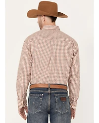Wrangler Men's Classics Plaid Print Long Sleeve Button Down Western Shirt