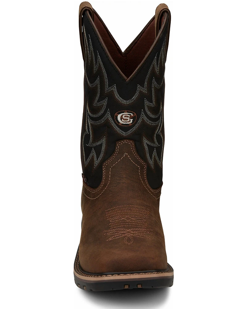 Justin Men's Fireman Black Western Boots - Square Toe